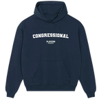 Congressional hoodie – black men's hoodie with white Congressional letters and Players Couture logo on the chest