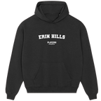 Erin Hills hoodie – black men's hoodie with white Erin Hills letters and Players Couture logo on the chest