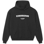 Kingsbarns hoodie – black men's hoodie with white Kingsbarns letters and Players Couture logo on the chest