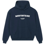 Morfontaine hoodie – navy men's hoodie with white Morfontaine letters and Players Couture logo on the chest