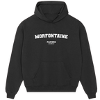 Morfontaine hoodie – grey men's hoodie with black Morfontaine letters and Players Couture logo on the chest