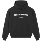 Portmarnock hoodie – grey men's hoodie with black Portmarnock letters and Players Couture logo on the chest