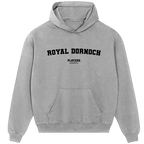 Royal Dornoch hoodie – red men's hoodie with white Royal Dornoch letters and Players Couture logo on the chest