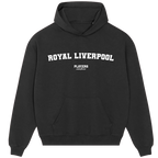 Royal Liverpool hoodie – grey men's hoodie with black Royal Liverpool letters and Players Couture logo on the chest