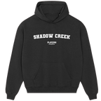 Shadow Creek hoodie – navy men's hoodie with white Shadow Creek letters and Players Couture logo on the chest