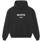 Silloth hoodie – grey men's hoodie with black Silloth letters and Players Couture logo on the chest