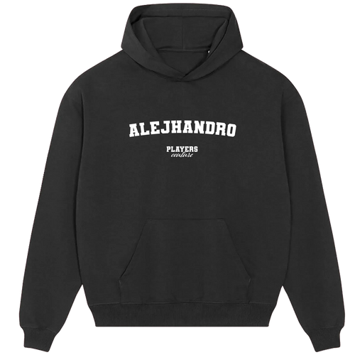 Alejhandro (Alessandro Del Piero) hoodie – navy men's hoodie with white Alejhandro (Alessandro Del Piero) letters and