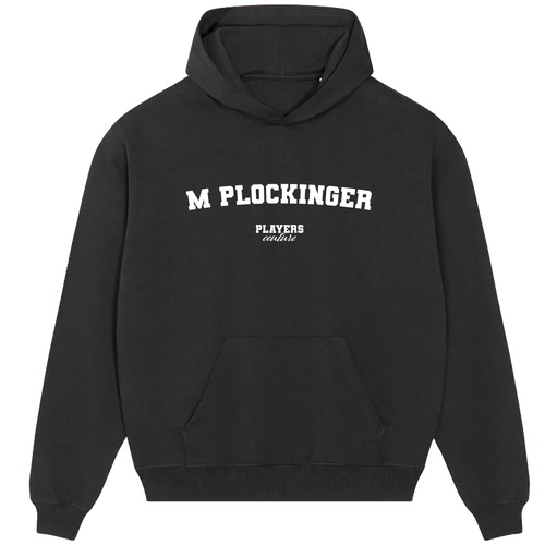 M Plockinger (Erling Haaland) hoodie – navy men's hoodie with white M Plockinger (Erling Haaland) letters and Players