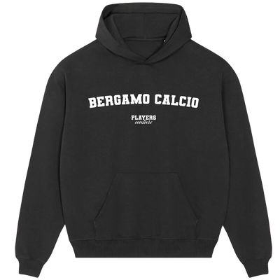 Bergamo Calcio (Atalanta) hoodie – navy men's hoodie with white Bergamo Calcio (Atalanta) letters and Players Couture logo