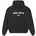 Ozzie Smith hoodie – grey men's hoodie with black Ozzie Smith letters and Players Couture logo on the chest