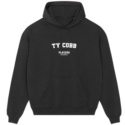 Ty Cobb hoodie – navy men's hoodie with white Ty Cobb letters and Players Couture logo on the chest