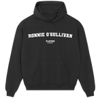 Ronnie O'Sullivan hoodie – red men's hoodie with white Ronnie O'Sullivan letters and Players Couture logo on the chest