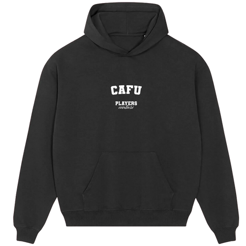 Cafu hoodie – navy men's hoodie with white Cafu letters and Players Couture logo on the chest