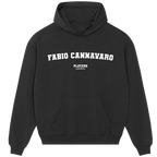 Fabio Cannavaro hoodie – black men's hoodie with white Fabio Cannavaro letters and Players Couture logo on the chest