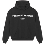 Fernando Redondo hoodie – grey men's hoodie with black Fernando Redondo letters and Players Couture logo on the chest