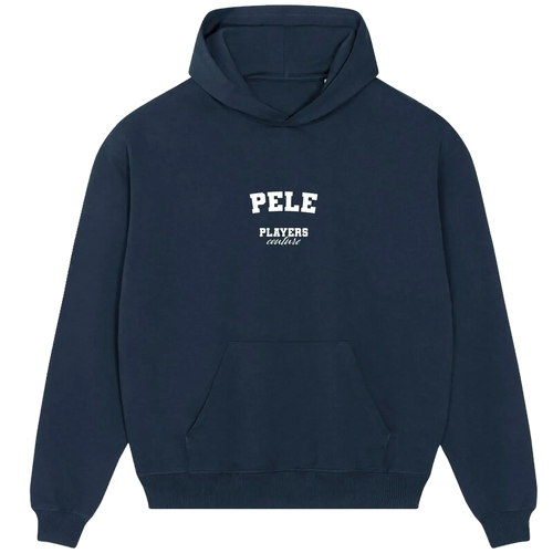 Pele hoodie – black men's hoodie with white Pele letters and Players Couture logo on the chest
