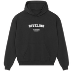 Rivelino hoodie – red men's hoodie with white Rivelino letters and Players Couture logo on the chest