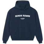 Sergio Ramos hoodie – red men's hoodie with white Sergio Ramos letters and Players Couture logo on the chest