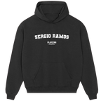 Sergio Ramos hoodie – black men's hoodie with white Sergio Ramos letters and Players Couture logo on the chest