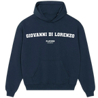 Giovanni Di Lorenzo hoodie – navy men's hoodie with white Giovanni Di Lorenzo letters and Players Couture logo on the chest