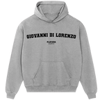 Giovanni Di Lorenzo hoodie – red men's hoodie with white Giovanni Di Lorenzo letters and Players Couture logo on the chest