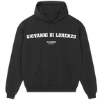 Giovanni Di Lorenzo hoodie – black men's hoodie with white Giovanni Di Lorenzo letters and Players Couture logo on the chest
