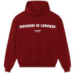 Giovanni Di Lorenzo hoodie – grey men's hoodie with black Giovanni Di Lorenzo letters and Players Couture logo on the chest