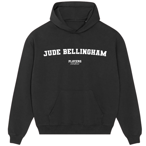 Jude Bellingham hoodie – navy men's hoodie with white Jude Bellingham letters and Players Couture logo on the chest