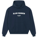 Alan Hansen hoodie – black men's hoodie with white Alan Hansen letters and Players Couture logo on the chest