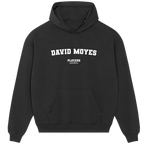 David Moyes hoodie – grey men's hoodie with black David Moyes letters and Players Couture logo on the chest