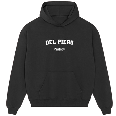 Del Piero hoodie – navy men's hoodie with white Del Piero letters and Players Couture logo on the chest