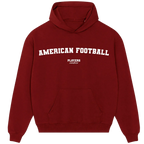 American Football hoodie – navy men's hoodie with white American Football letters and Players Couture logo on the chest