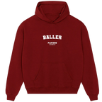 Baller hoodie – grey men's hoodie with black Baller letters and Players Couture logo on the chest