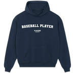 Baseball Player hoodie – black men's hoodie with white Baseball Player letters and Players Couture logo on the chest