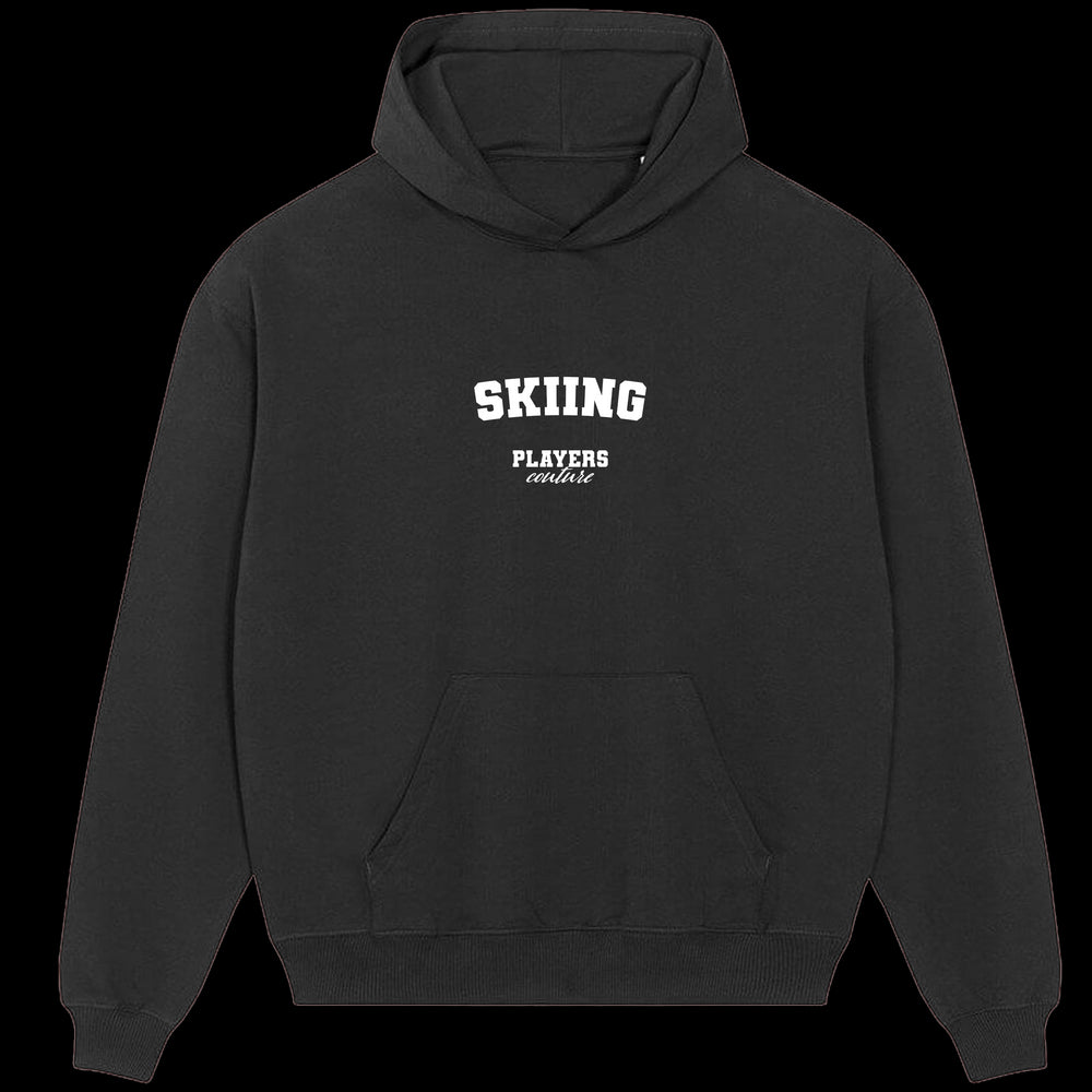 Skiing Players Couture Men's Casual Hoodie Black