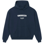 Snooker hoodie – red men's hoodie with white Snooker letters and Players Couture logo on the chest