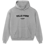 Villa Park hoodie – grey men's hoodie with black Villa Park letters and Players Couture logo on the chest