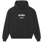 Spurs hoodie – black men's hoodie with white Spurs letters and Players Couture logo on the chest