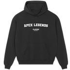 Apex Legends hoodie – black men's hoodie with white Apex Legends letters and Players Couture logo on the chest