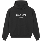 Half Life hoodie – navy men's hoodie with white Half Life letters and Players Couture logo on the chest