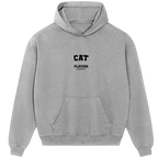 Cat hoodie – navy men's hoodie with white Cat letters and Players Couture logo on the chest