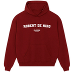 Robert De Niro hoodie – grey men's hoodie with black Robert De Niro letters and Players Couture logo on the chest