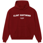 Clint Eastwood hoodie – grey men's hoodie with black Clint Eastwood letters and Players Couture logo on the chest