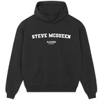 Steve McQueen hoodie – grey men's hoodie with black Steve McQueen letters and Players Couture logo on the chest