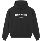 Chris Evans hoodie – grey men's hoodie with black Chris Evans letters and Players Couture logo on the chest