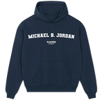 Michael B. Jordan hoodie – black men's hoodie with white Michael B. Jordan letters and Players Couture logo on the chest