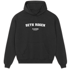 Seth Rogen hoodie – red men's hoodie with white Seth Rogen letters and Players Couture logo on the chest