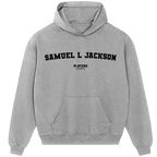 Samuel L Jackson hoodie – red men's hoodie with white Samuel L Jackson letters and Players Couture logo on the chest