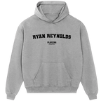 Ryan Reynolds hoodie – black men's hoodie with white Ryan Reynolds letters and Players Couture logo on the chest