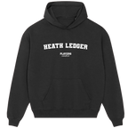 Heath Ledger hoodie – navy men's hoodie with white Heath Ledger letters and Players Couture logo on the chest